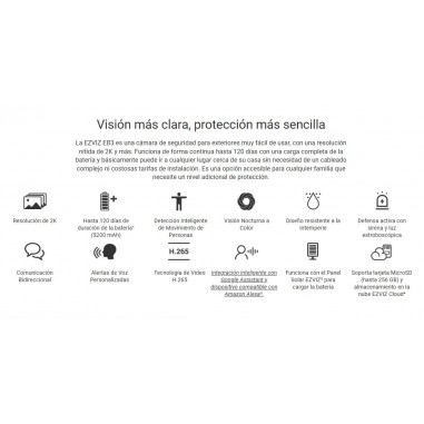 EZVIZ Cámara de Seguridad EB3 - 2K...