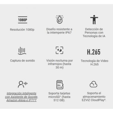 Cámara de Seguridad EZVIZ H3C 2MP -...